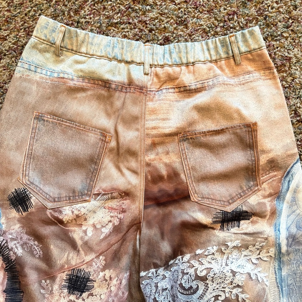 NWT Micas Abstract Patchwork Print High Rise Wide… - image 5